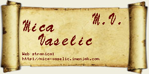 Mića Vaselić vizit kartica